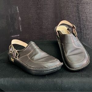 🦋 Algeria Seville Oiled Brown Clog Mules Slip Resistant Non-marking Women's 8.5